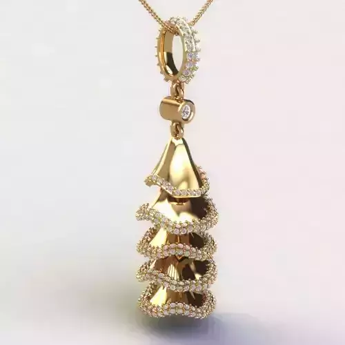 Jingle bell diamond pendant 3D print model