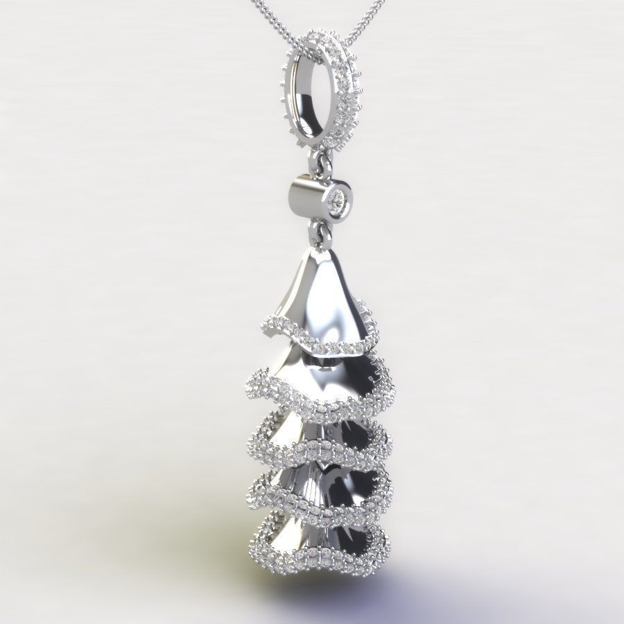 Jingle bell diamond pendant 3D print model_1