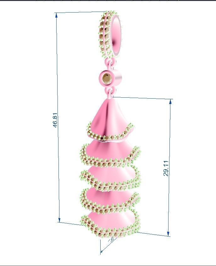 Jingle bell diamond pendant 3D print model_2