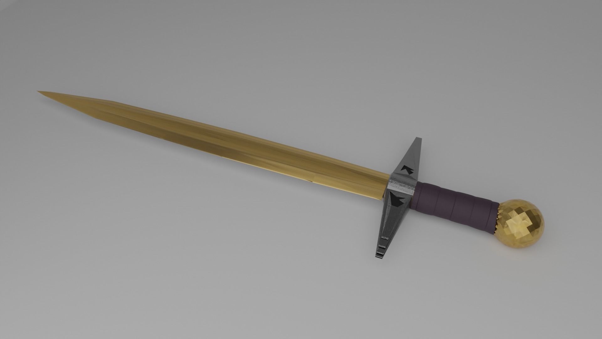 Medieval Sword  Low-poly 3D model_7