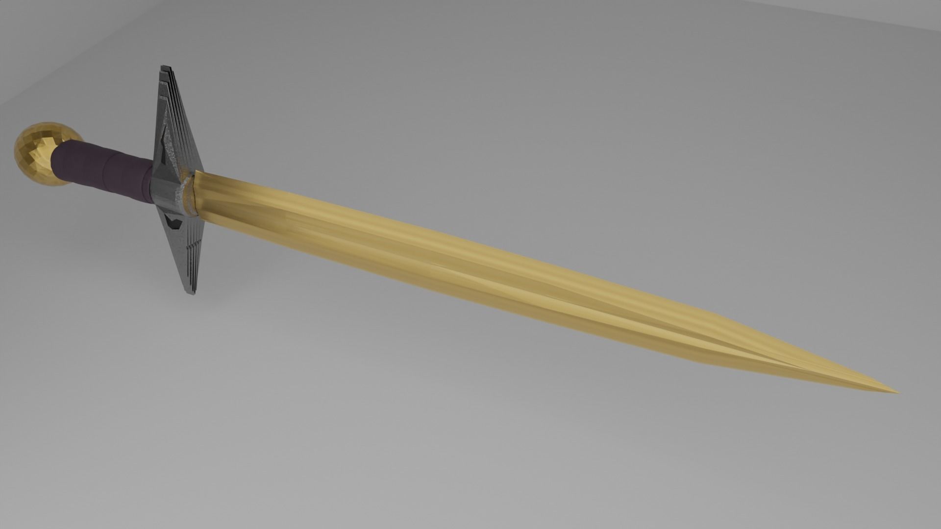 Medieval Sword  Low-poly 3D model_5