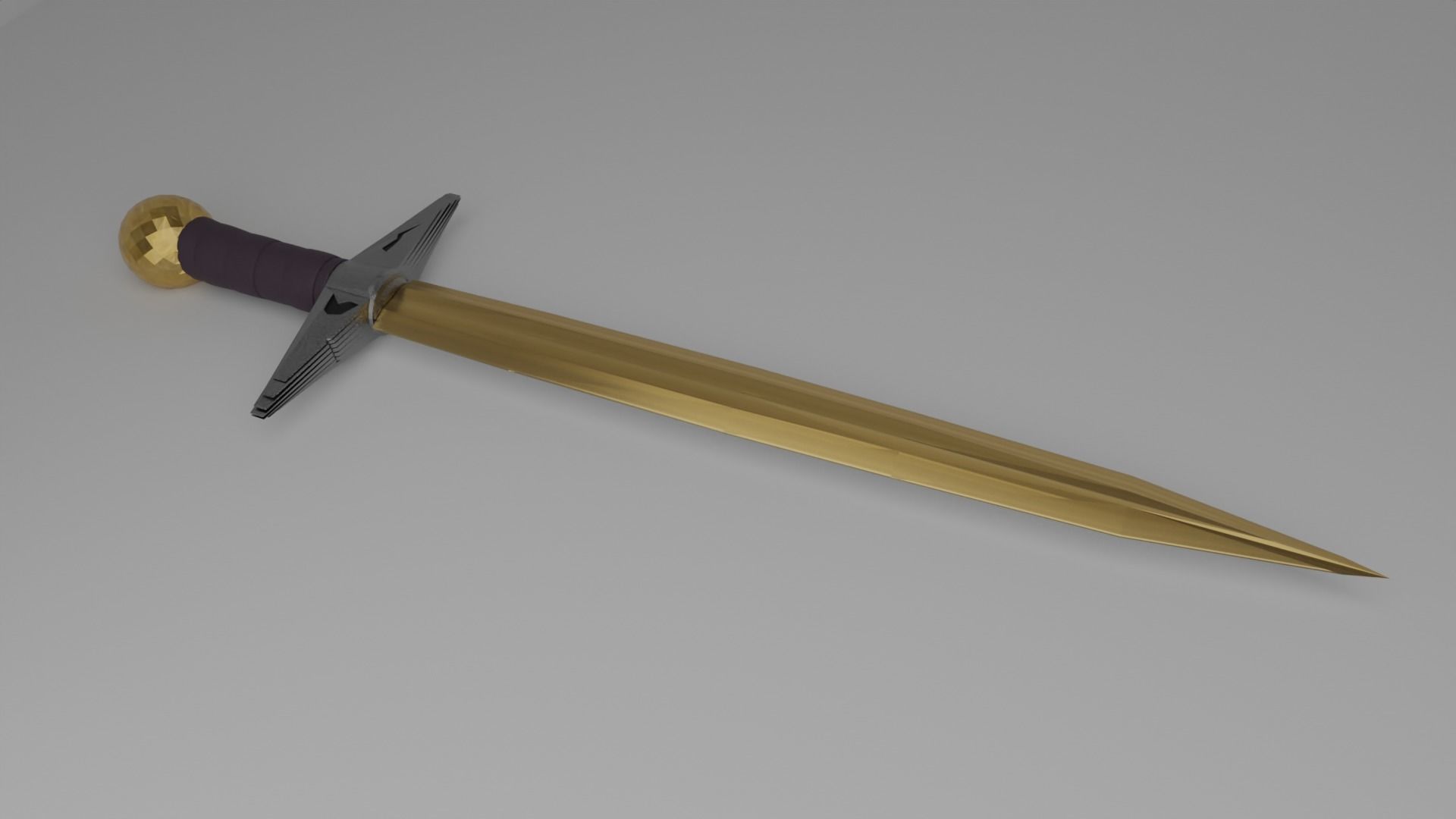 Medieval Sword  Low-poly 3D model_3