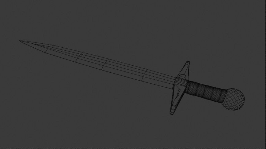 Medieval Sword  Low-poly 3D model_2