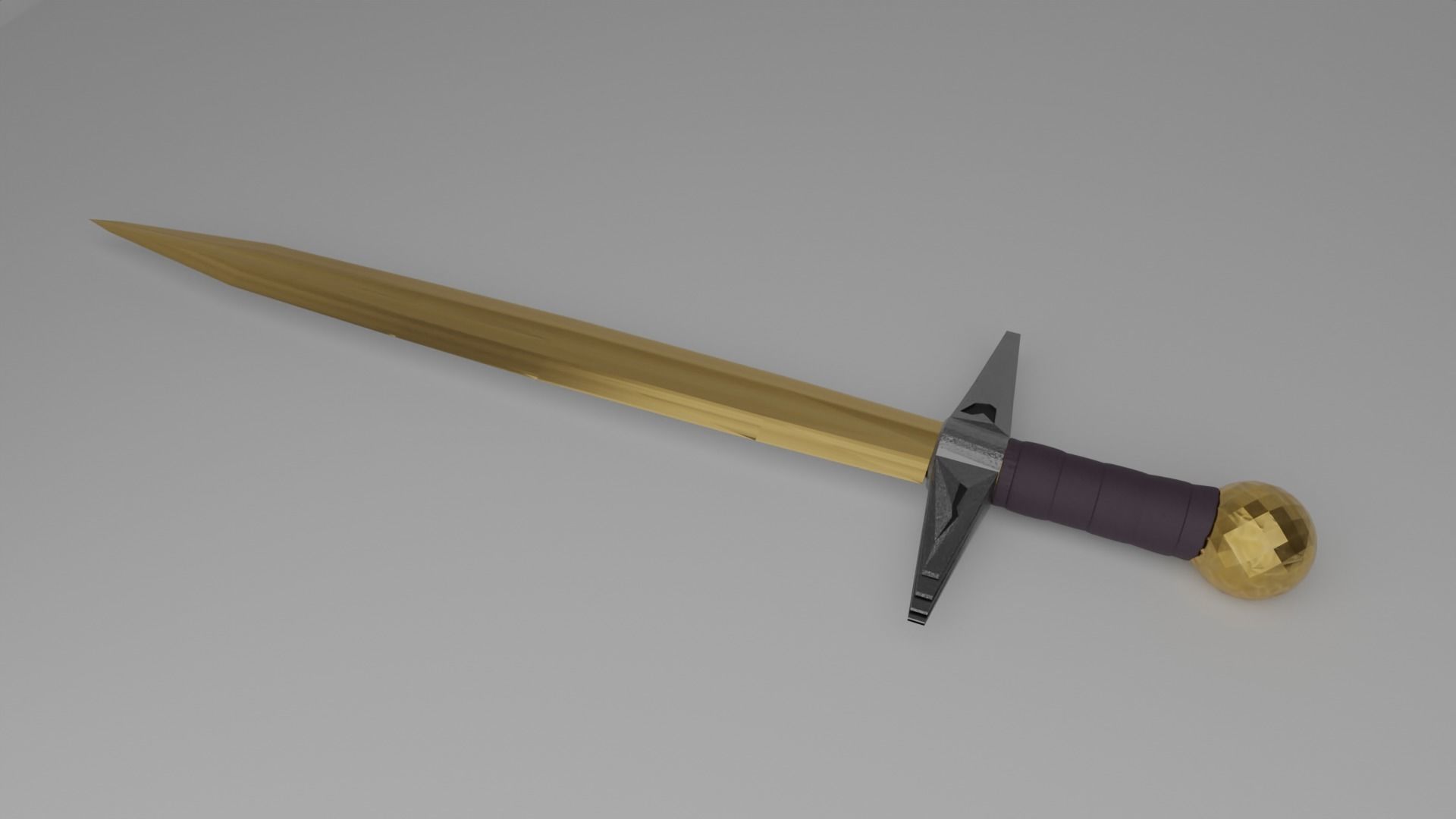 Medieval Sword  Low-poly 3D model_1