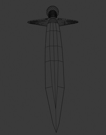 Medieval Sword  Low-poly 3D model_13