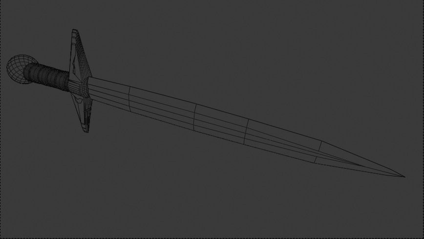 Medieval Sword  Low-poly 3D model_6