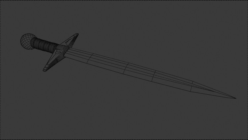 Medieval Sword  Low-poly 3D model_4