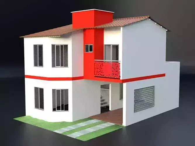 Latin twins house with internal spaces