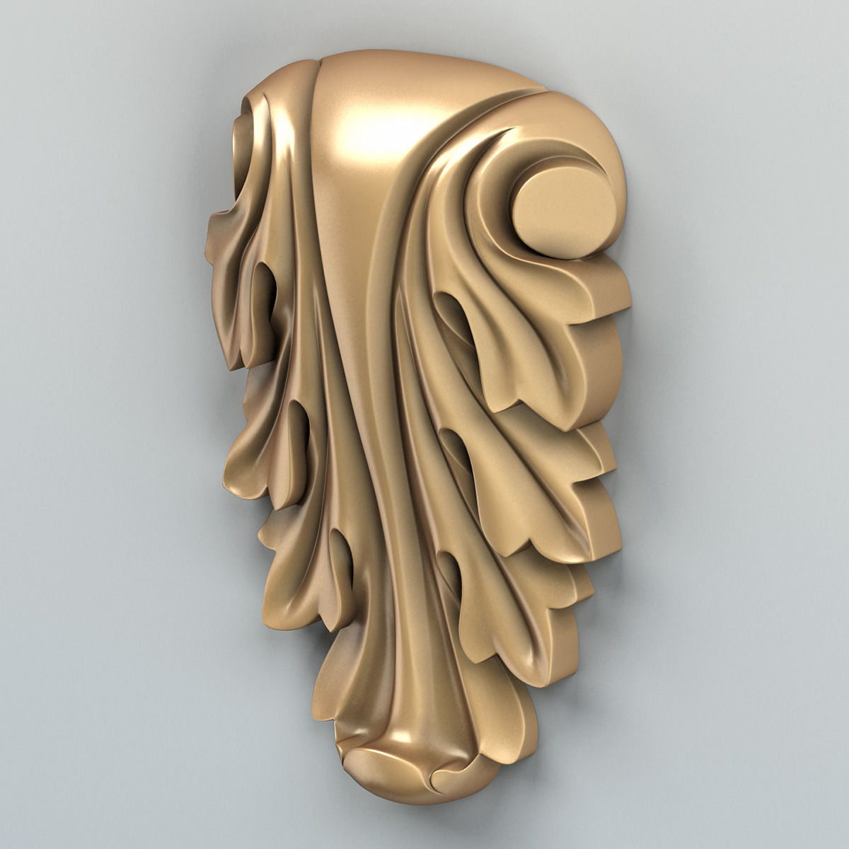Carved decor vertical 006 3D model_2