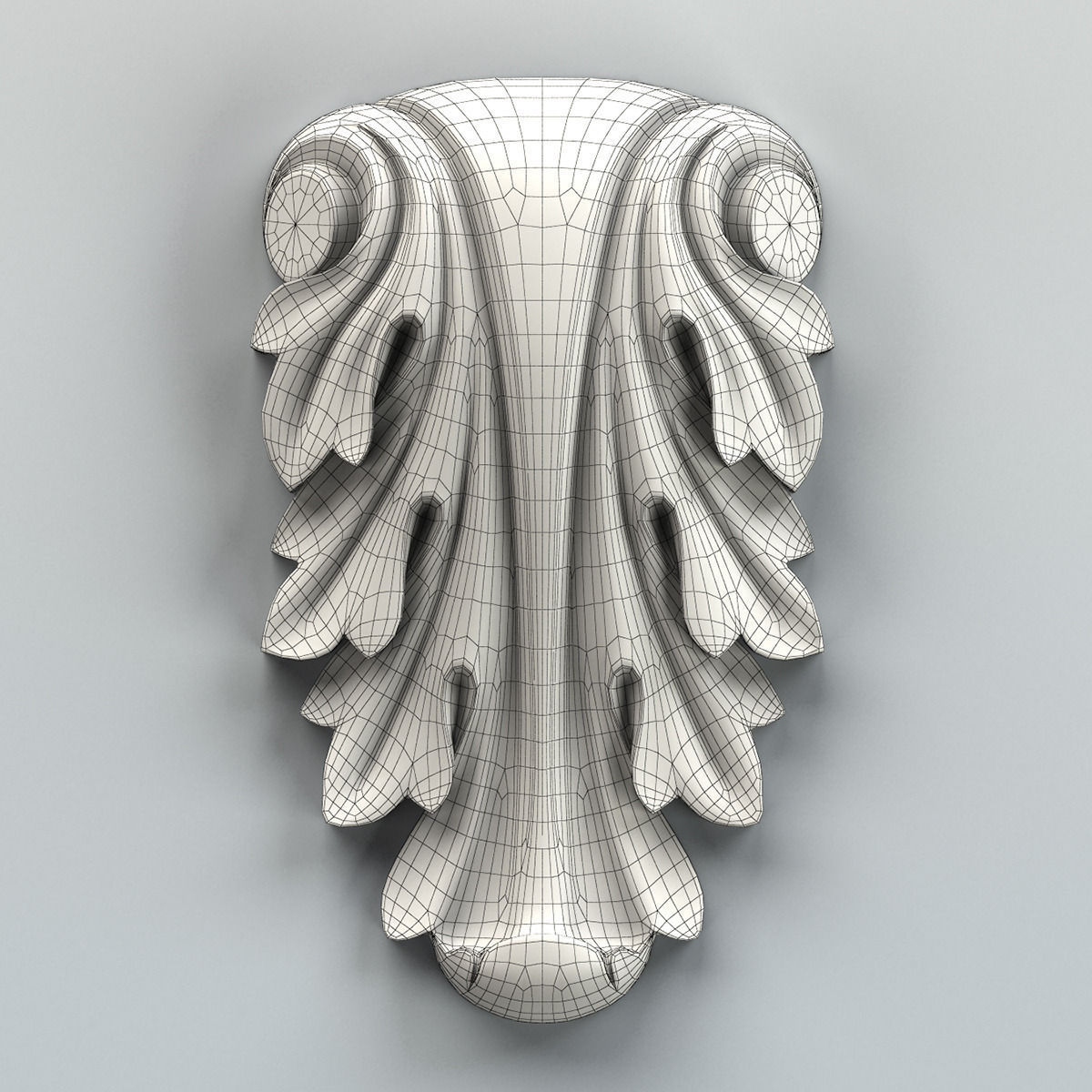 Carved decor vertical 006 3D model_5