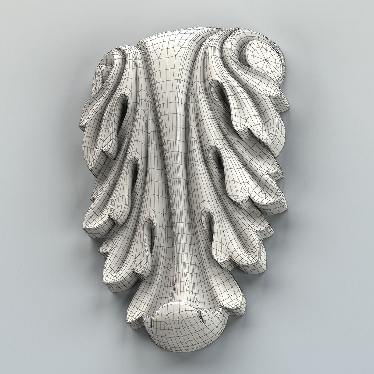 Carved decor vertical 006 3D model_7