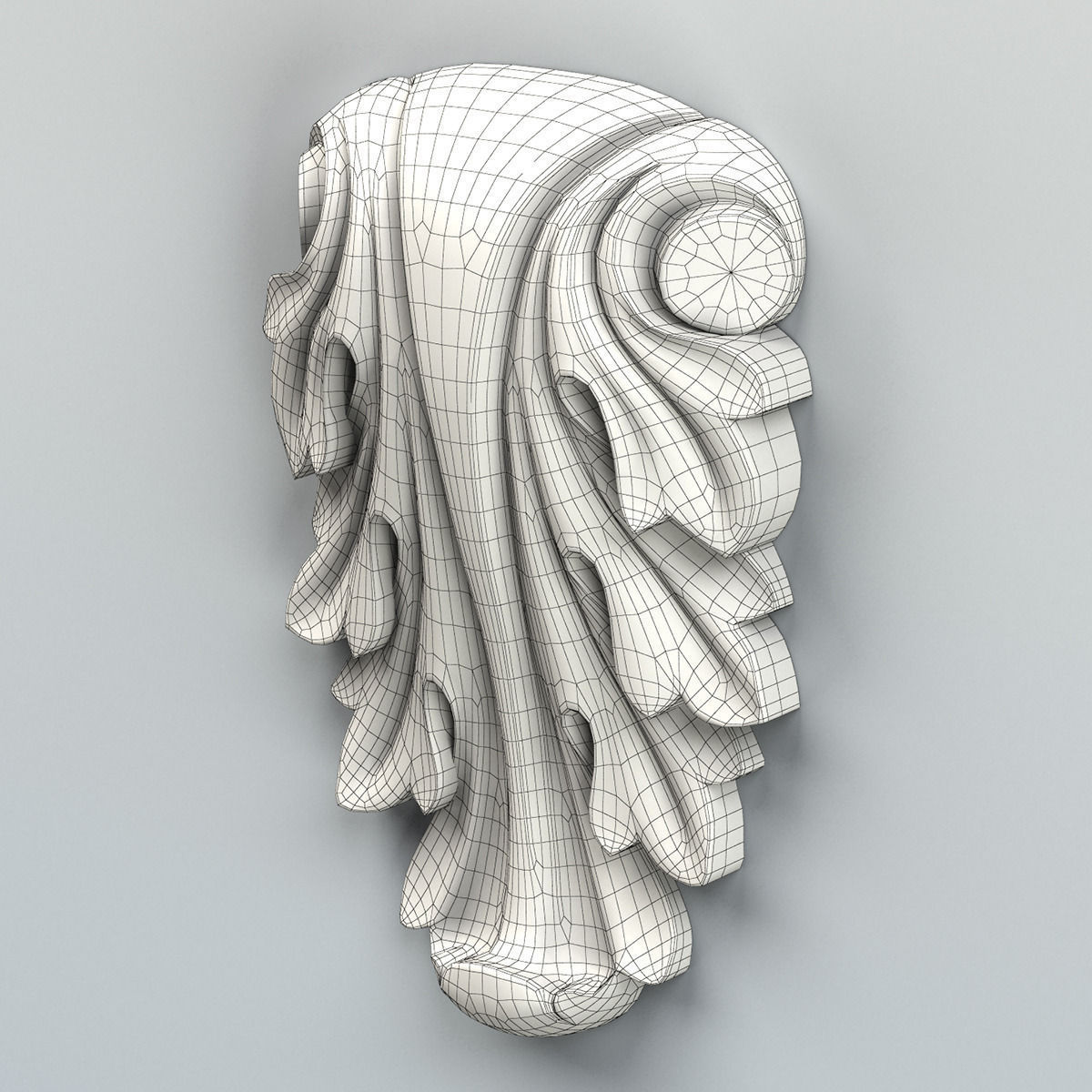 Carved decor vertical 006 3D model_6