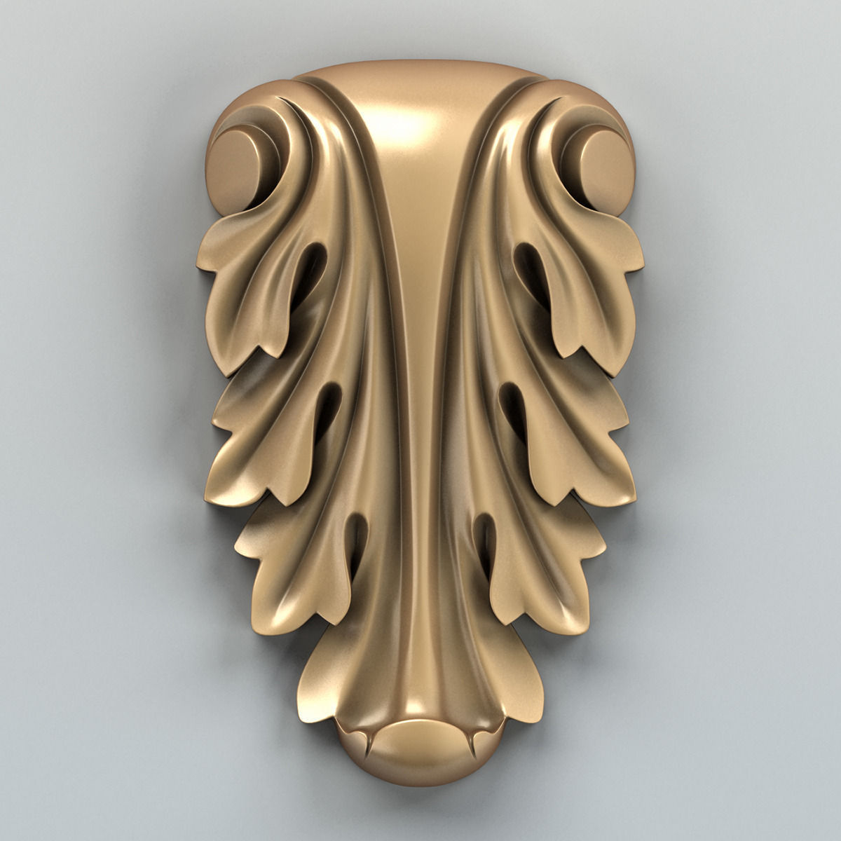 Carved decor vertical 006 3D model_1