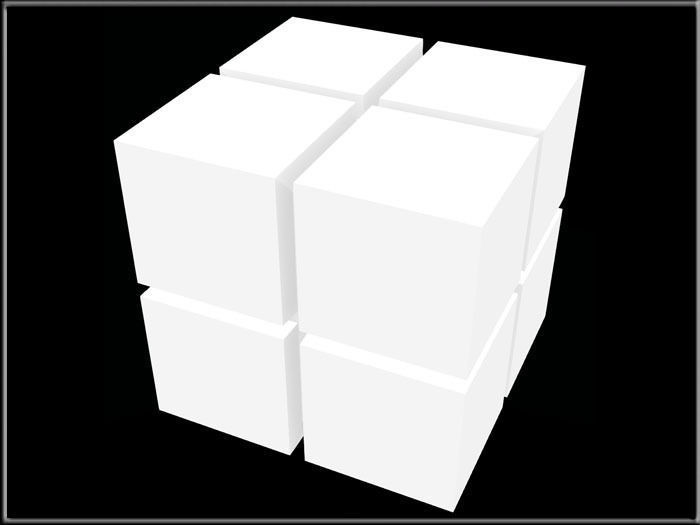 Cube with Cross groove Low-poly 3D model_3