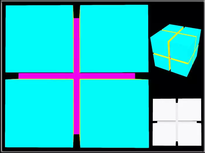 Cube with Cross groove Low-poly 3D model_0