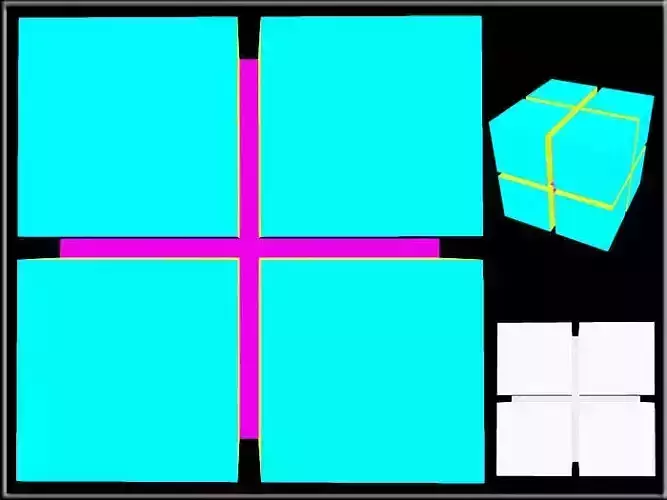 Cube with Cross groove