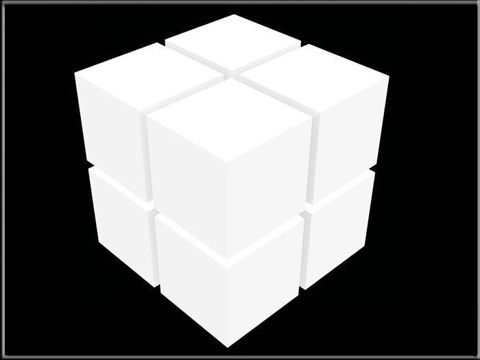 Cube with Cross groove Low-poly 3D model_5