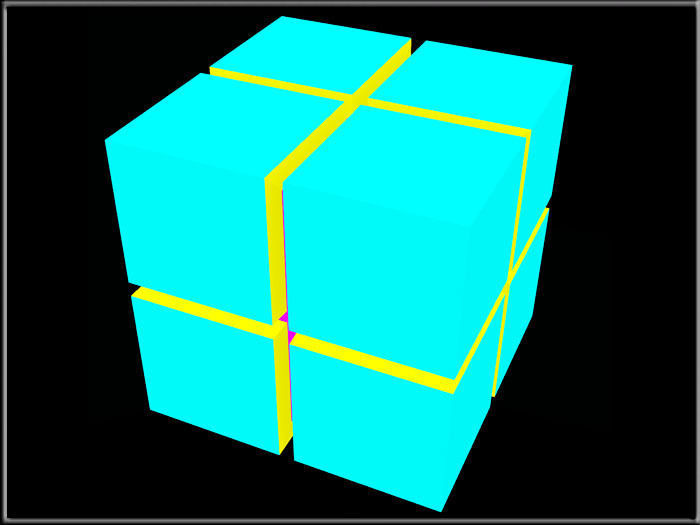 Cube with Cross groove Low-poly 3D model_2