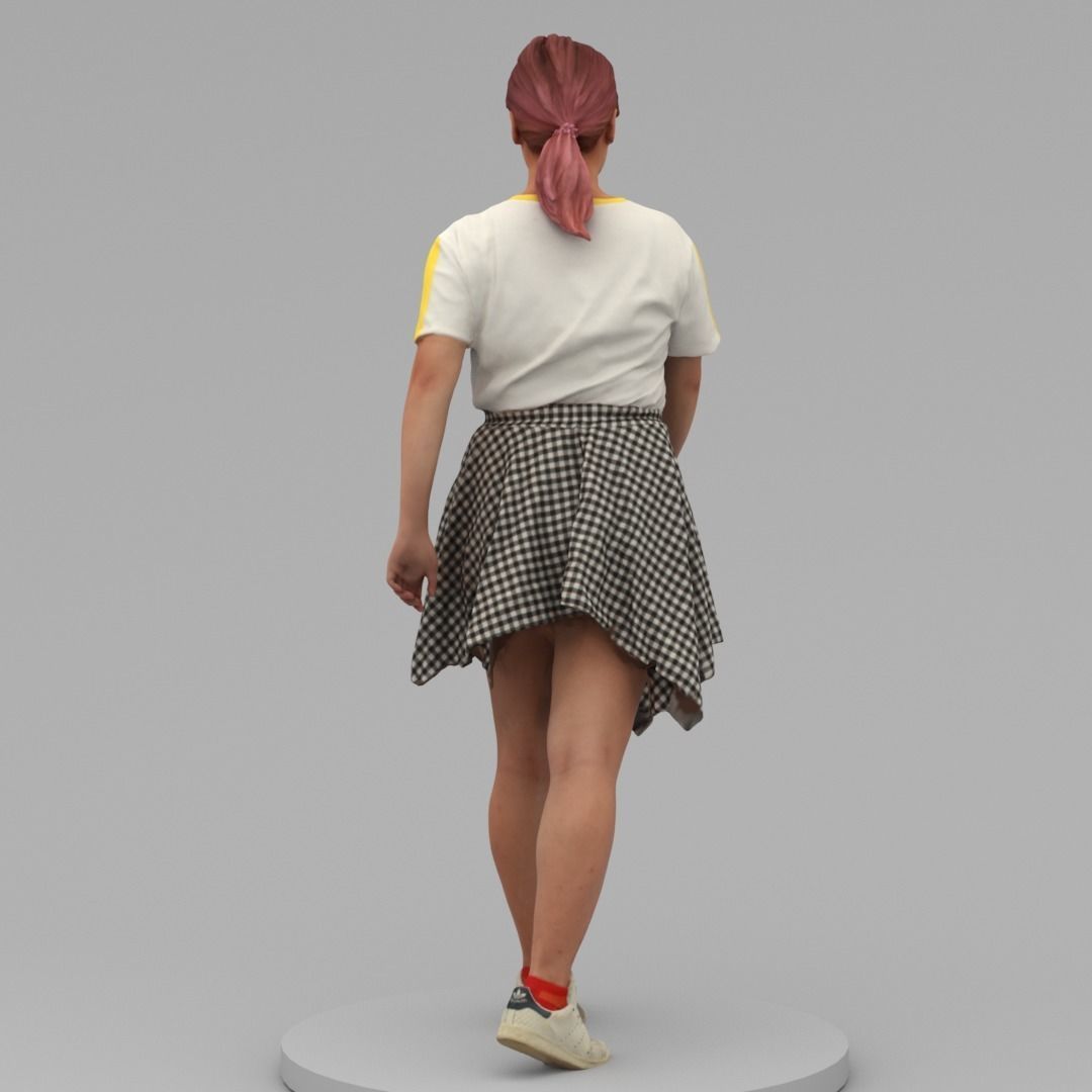 A Fat Woman Walking Along 3D model_3