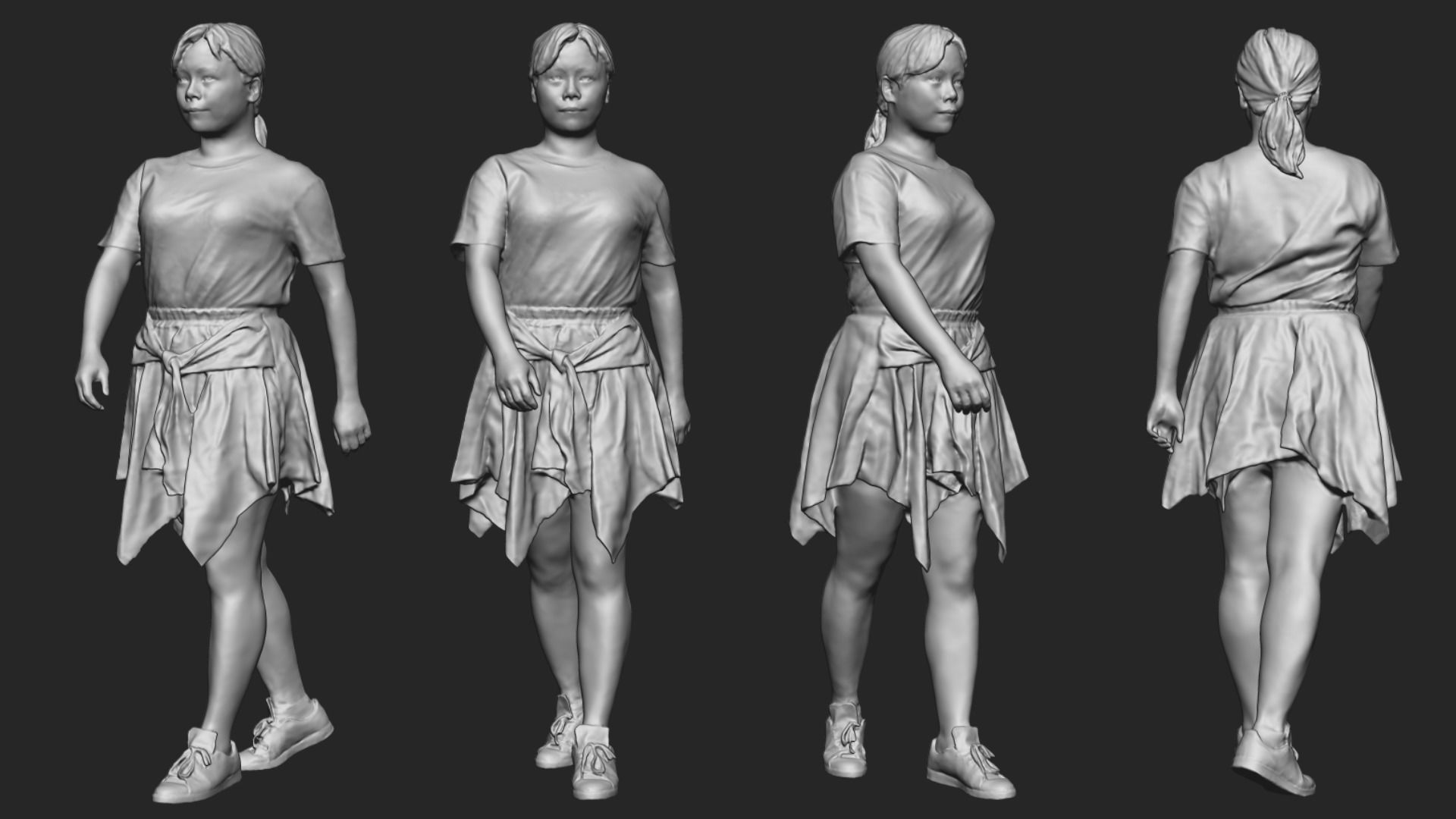 A Fat Woman Walking Along 3D model_5
