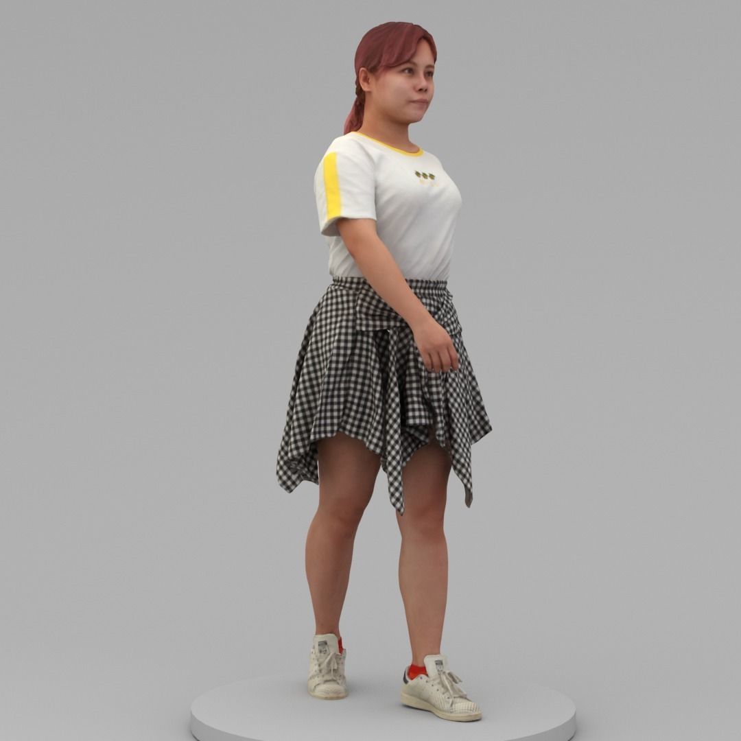 A Fat Woman Walking Along 3D model_2