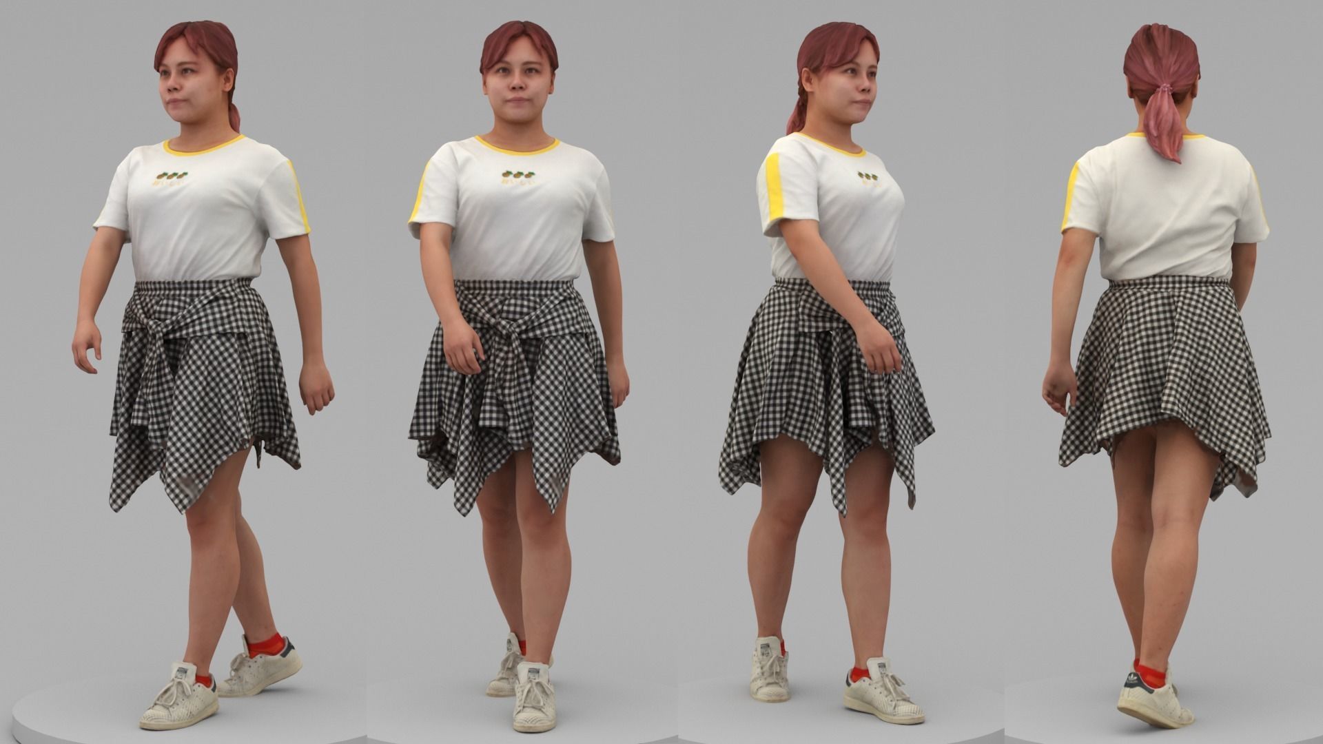 A Fat Woman Walking Along 3D model_4