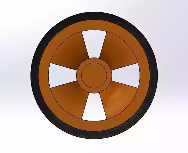 A round wheel of a vehicle 3D model