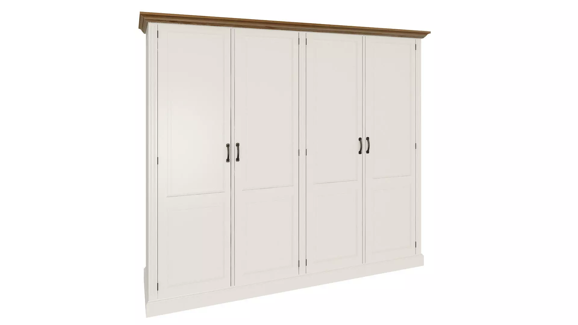 Double doored white wardrobe 197 3D model_0