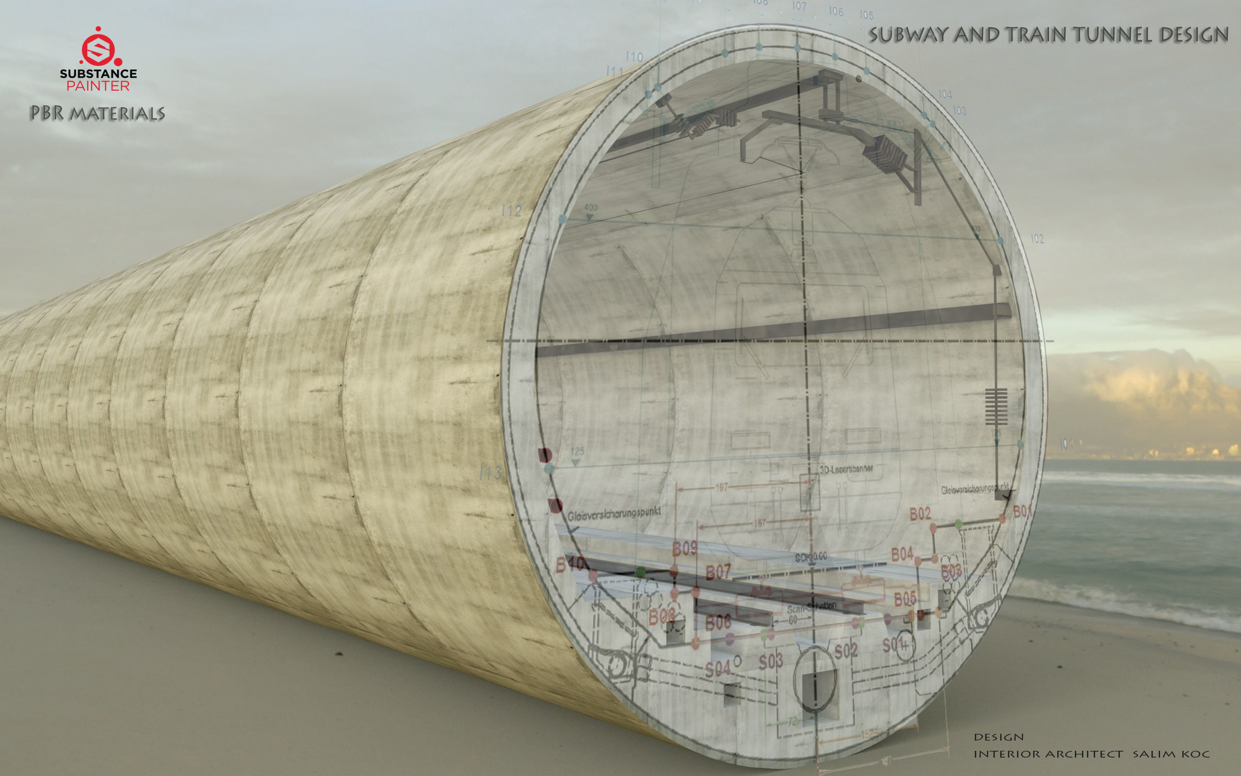  SUBWAY AND TRAIN TUNNEL DESIGN Low-poly 3D model_13