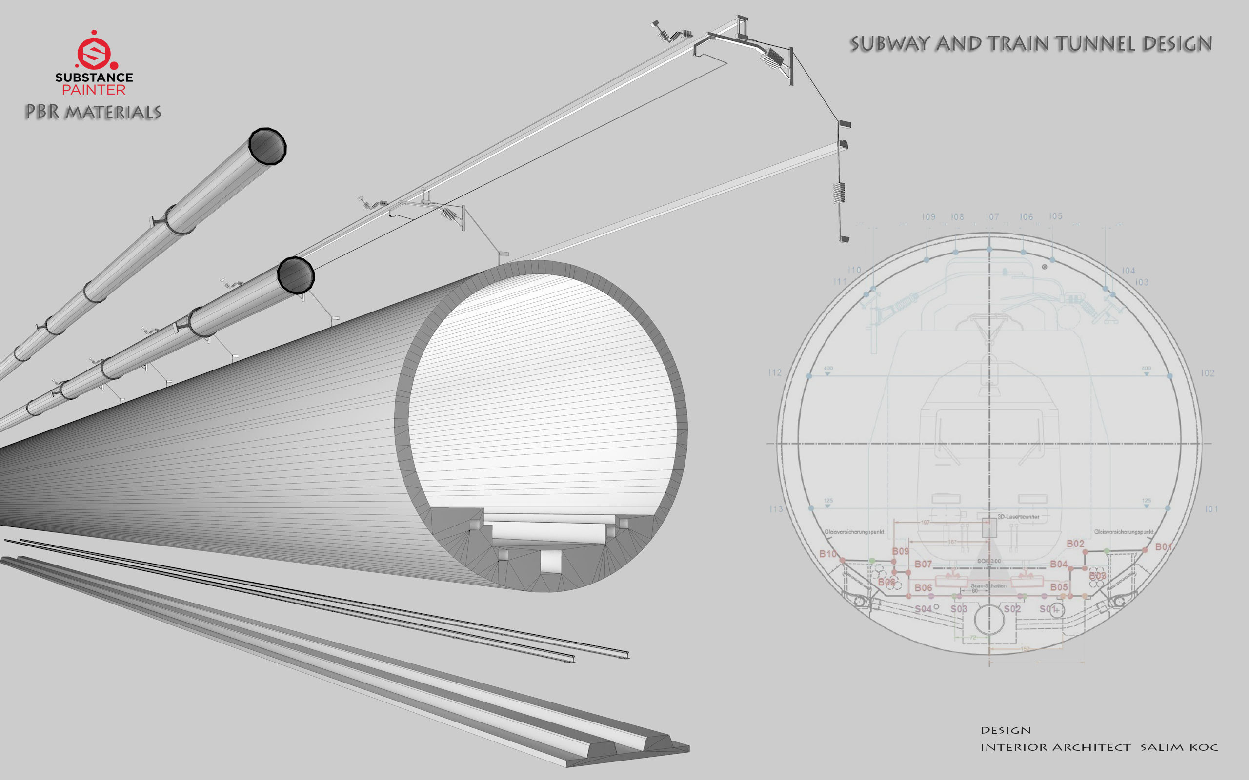  SUBWAY AND TRAIN TUNNEL DESIGN Low-poly 3D model_7