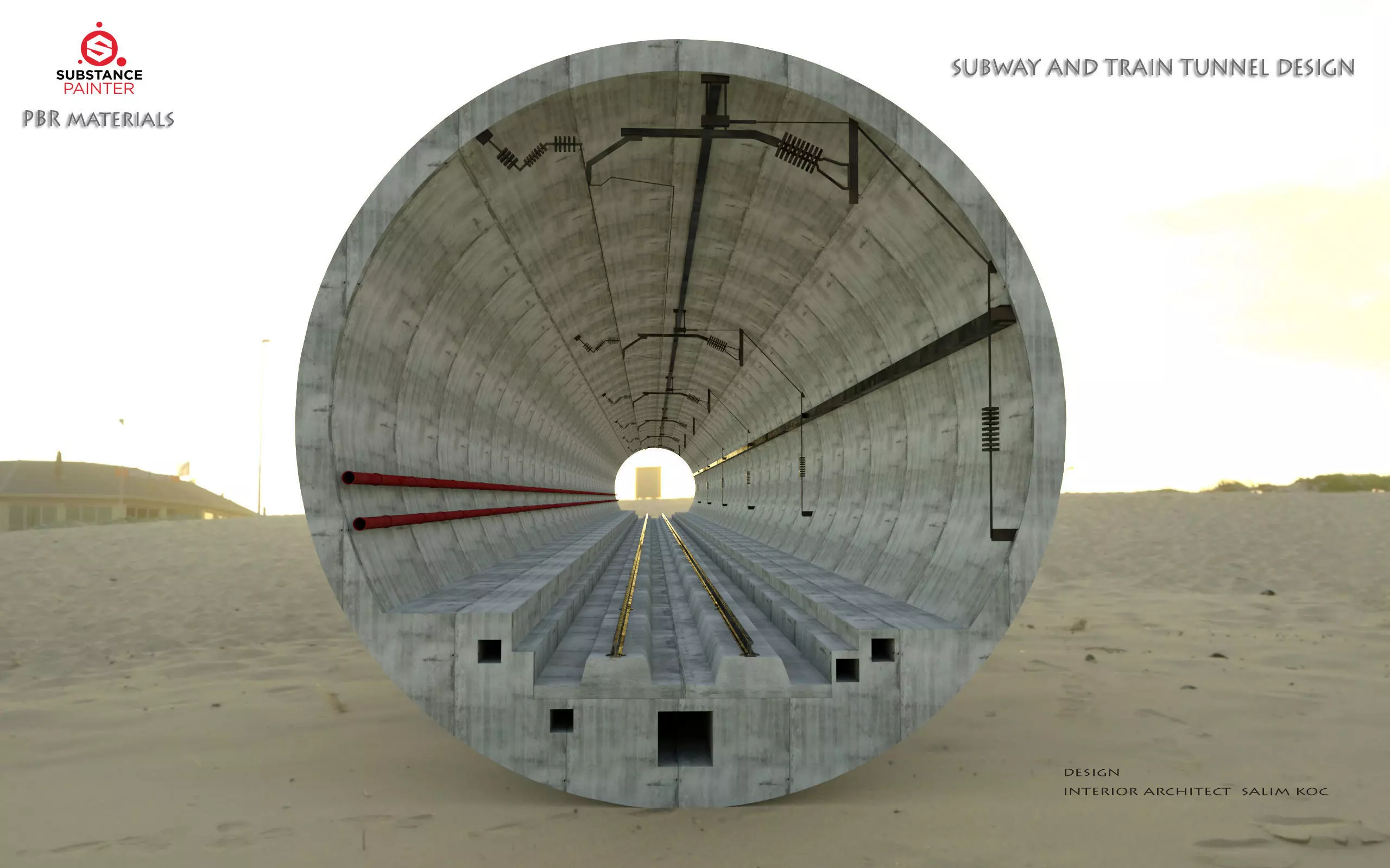  SUBWAY AND TRAIN TUNNEL DESIGN Low-poly 3D model_0