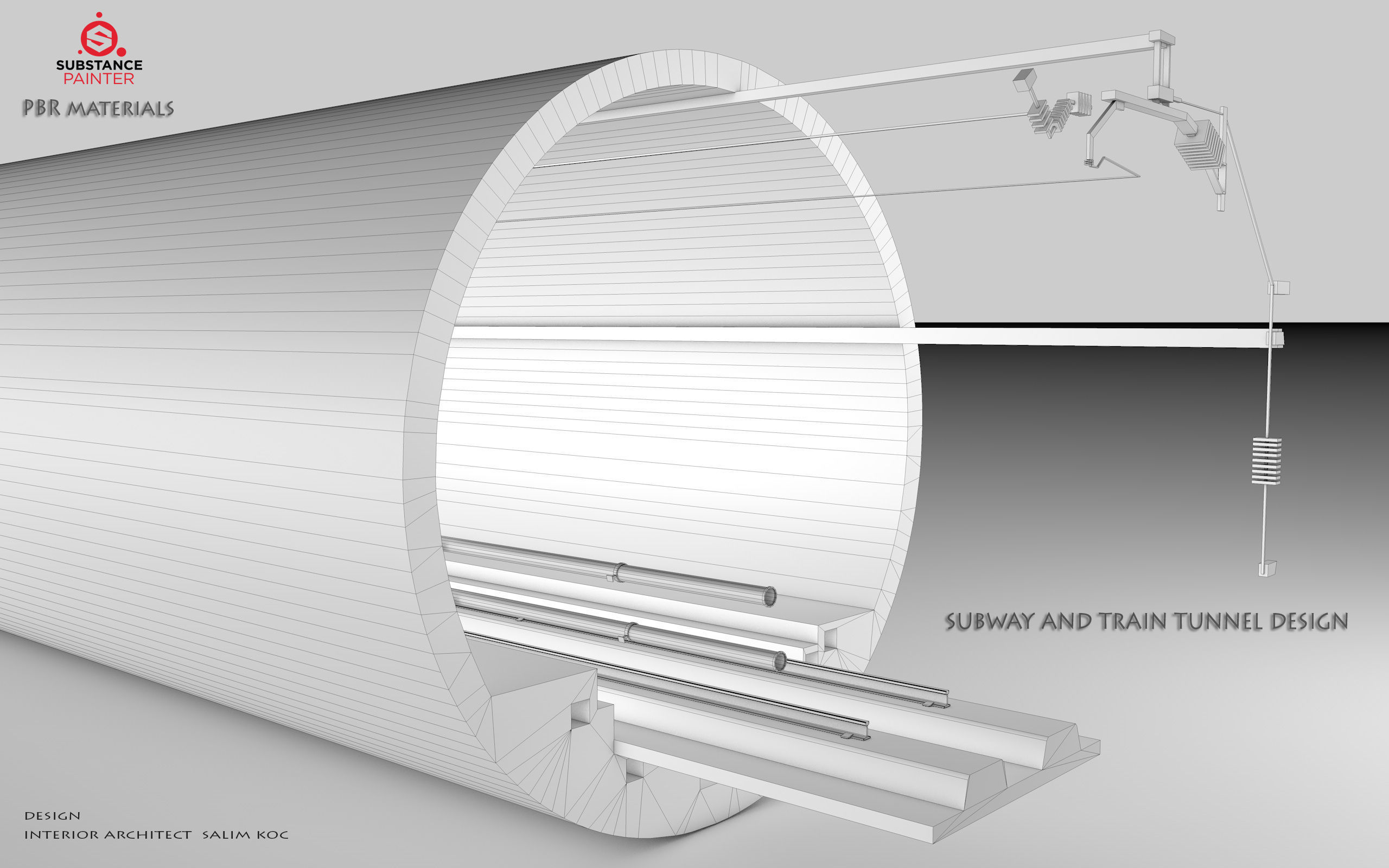  SUBWAY AND TRAIN TUNNEL DESIGN Low-poly 3D model_6