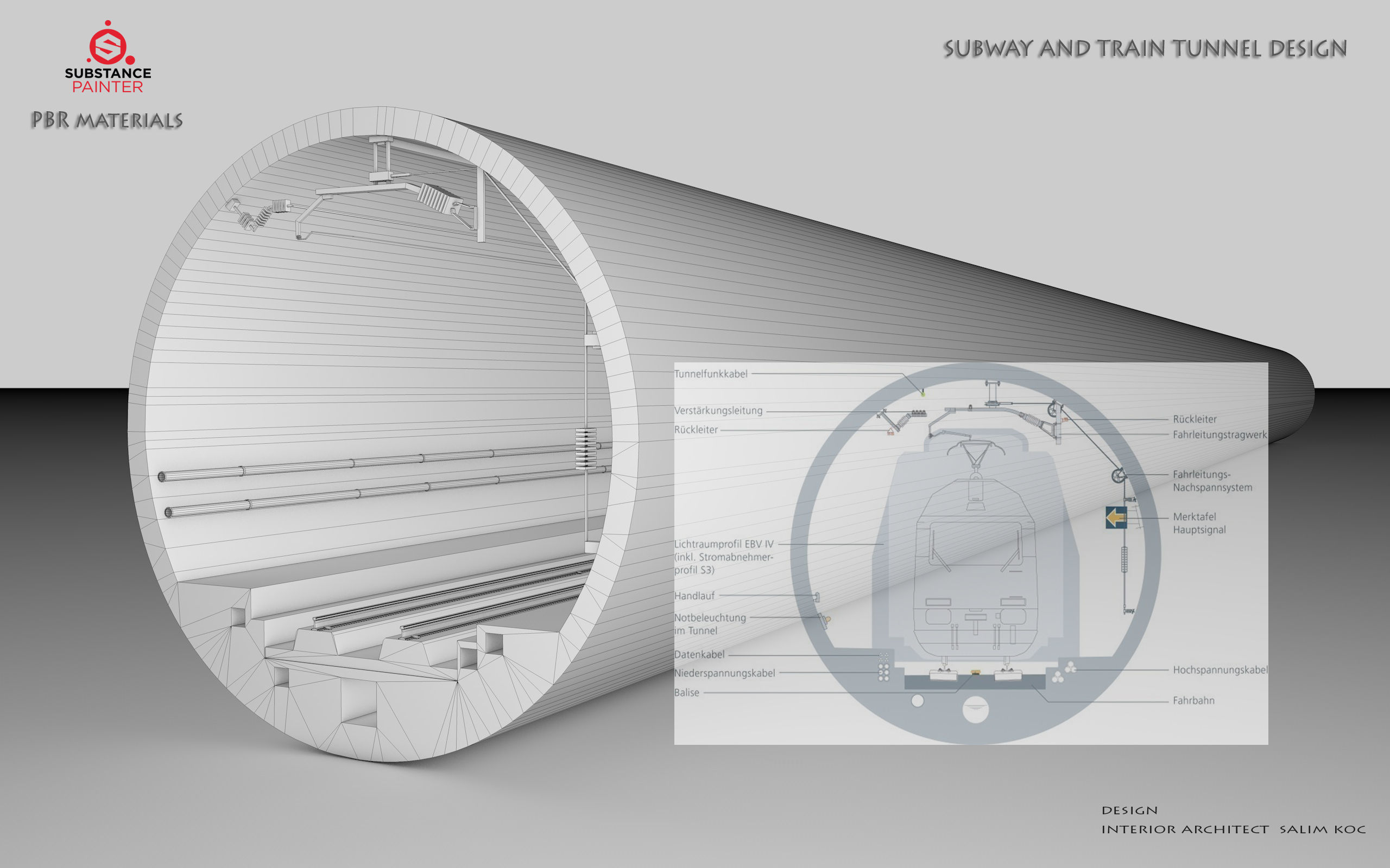  SUBWAY AND TRAIN TUNNEL DESIGN Low-poly 3D model_1