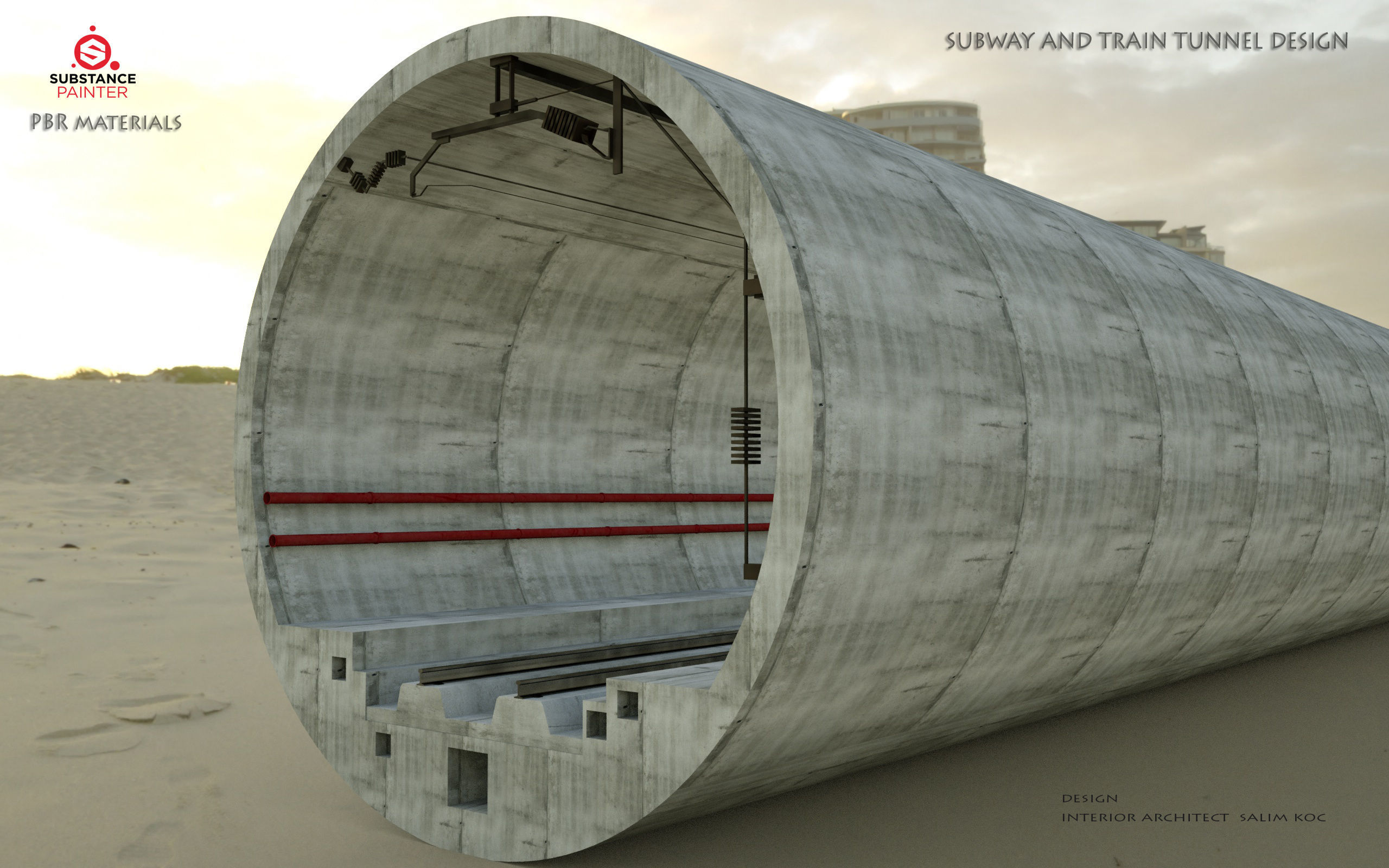  SUBWAY AND TRAIN TUNNEL DESIGN Low-poly 3D model_16