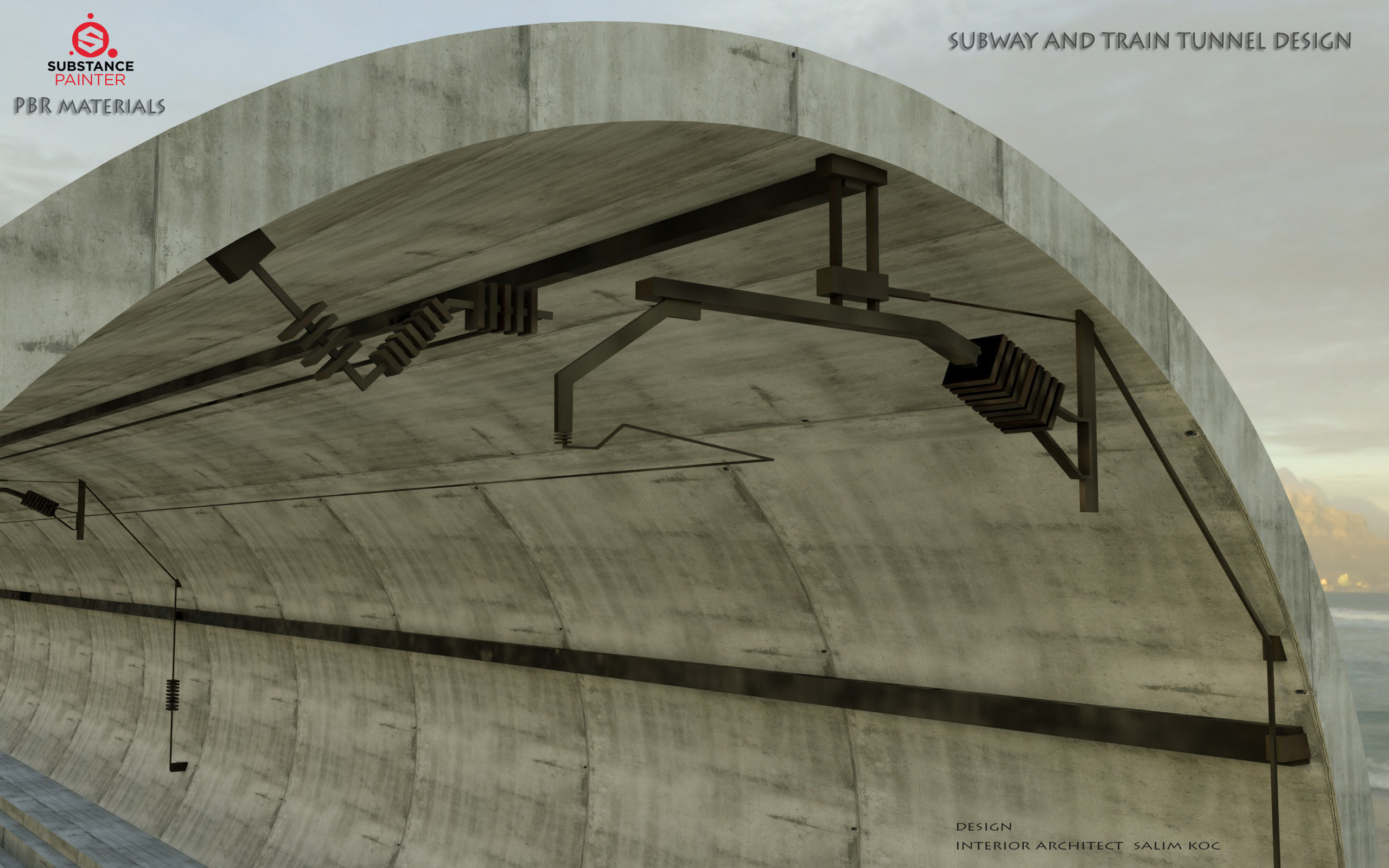  SUBWAY AND TRAIN TUNNEL DESIGN Low-poly 3D model_14