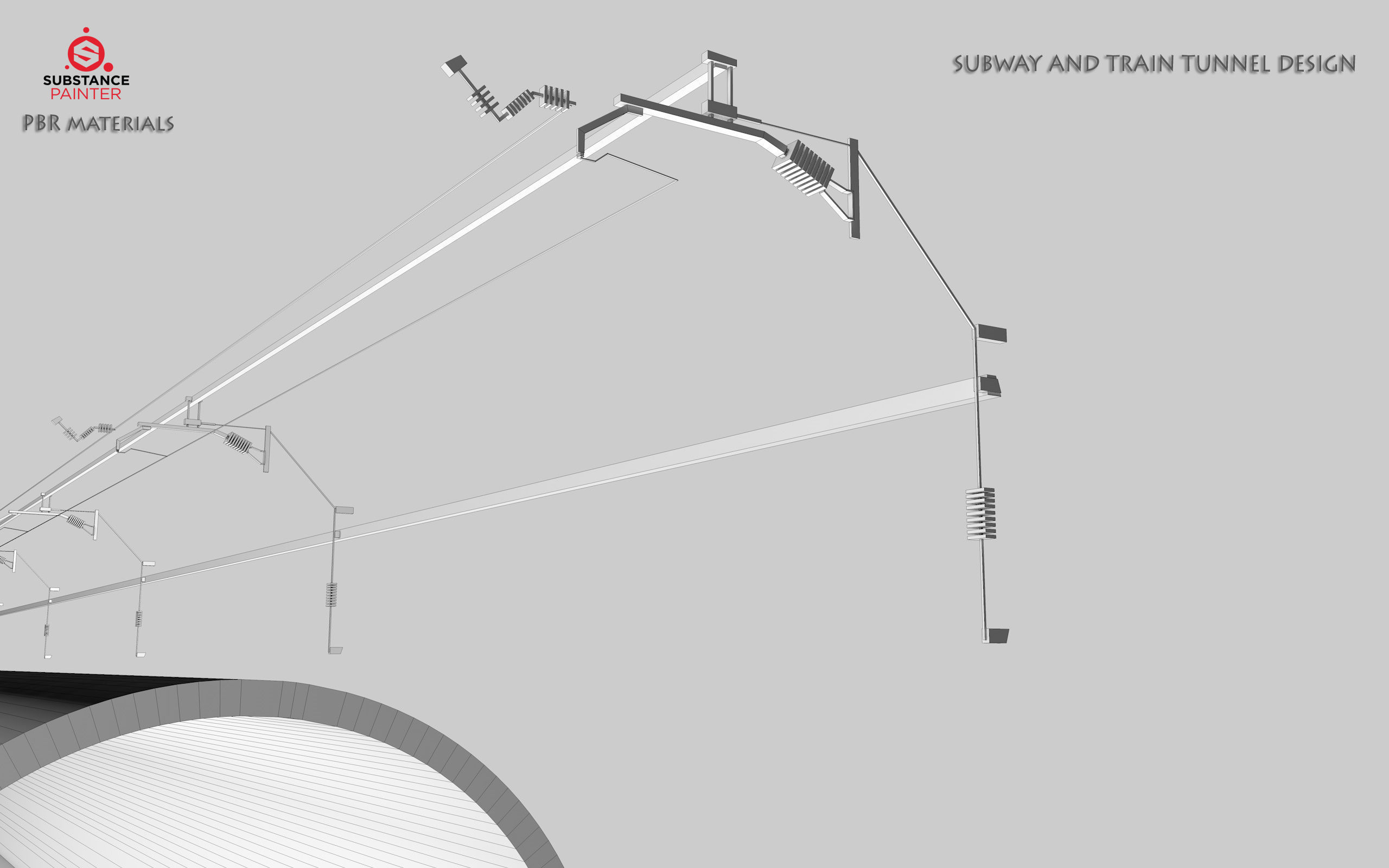  SUBWAY AND TRAIN TUNNEL DESIGN Low-poly 3D model_8