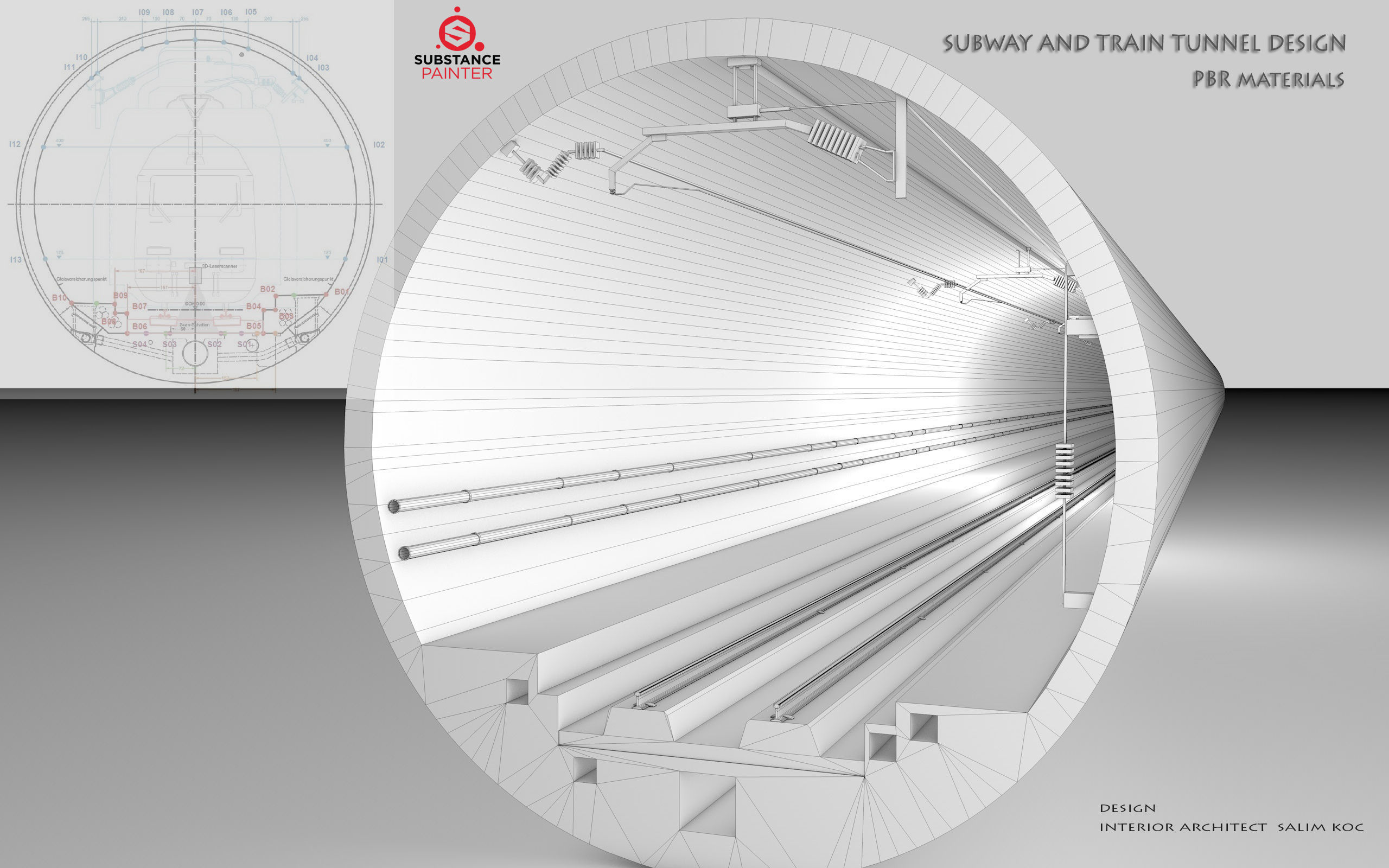  SUBWAY AND TRAIN TUNNEL DESIGN Low-poly 3D model_2