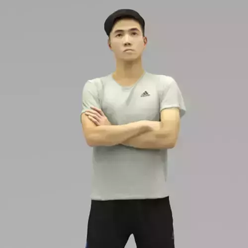 A Young Man With Arms Crossed In Half Body Portrait 