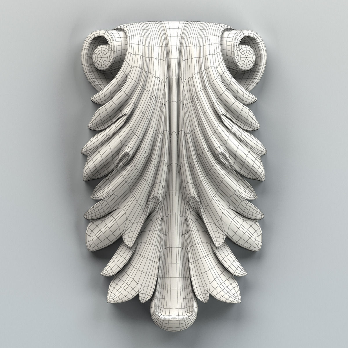 Carved decor vertical 007 3D model_5