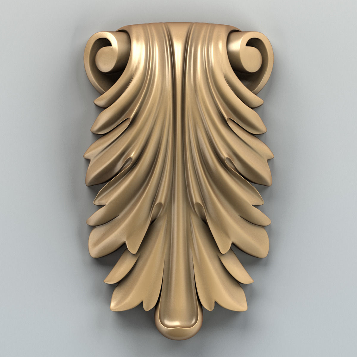Carved decor vertical 007 3D model_1