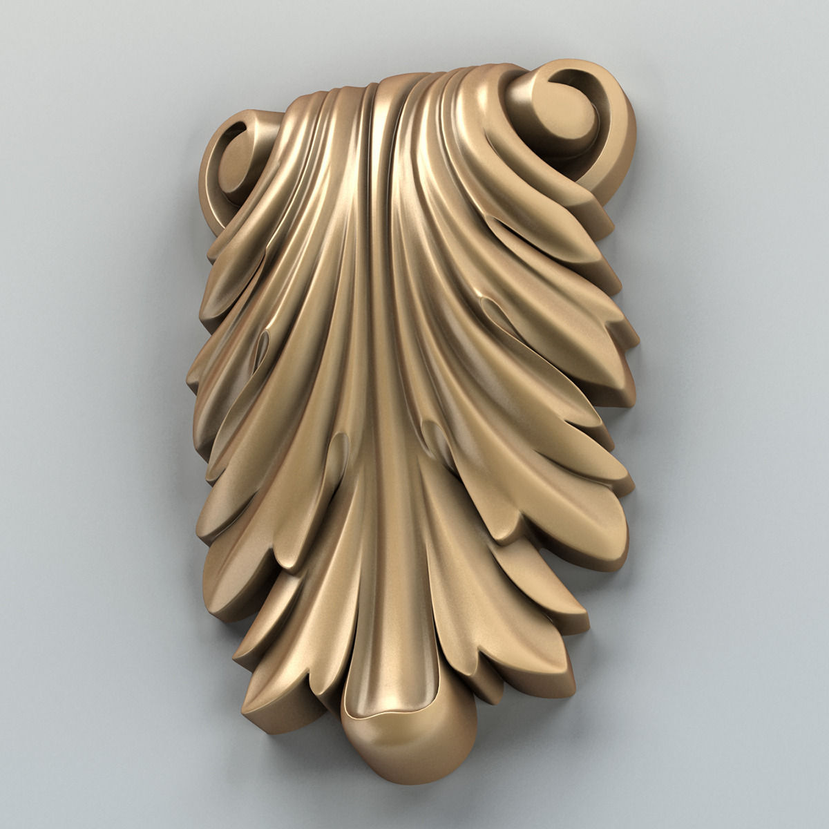 Carved decor vertical 007 3D model_3