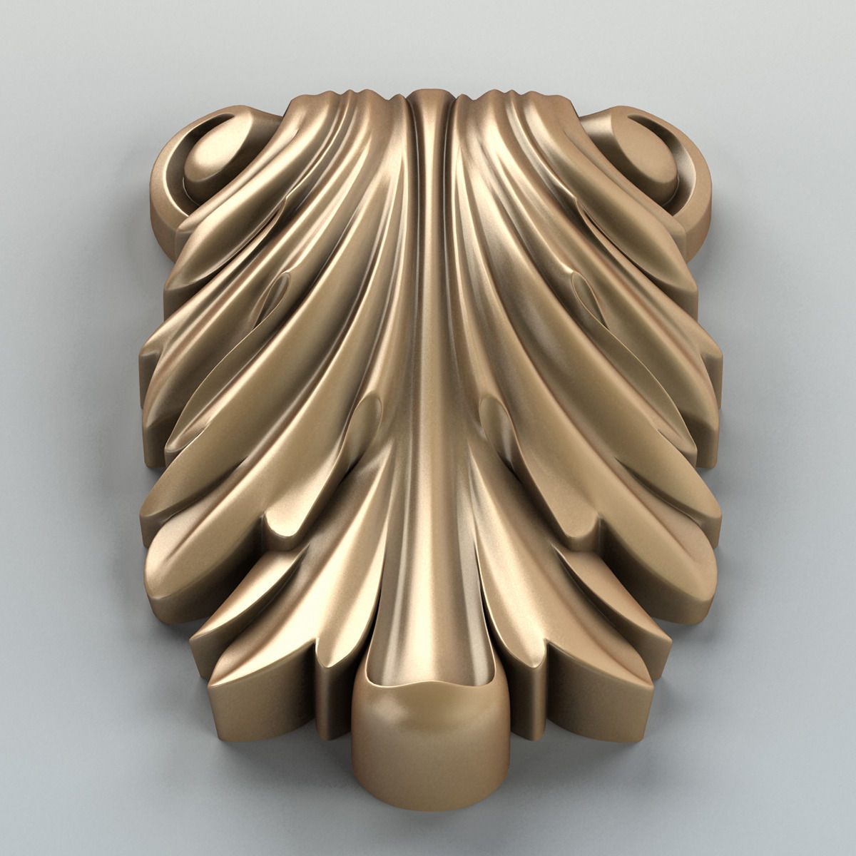 Carved decor vertical 007 3D model_4
