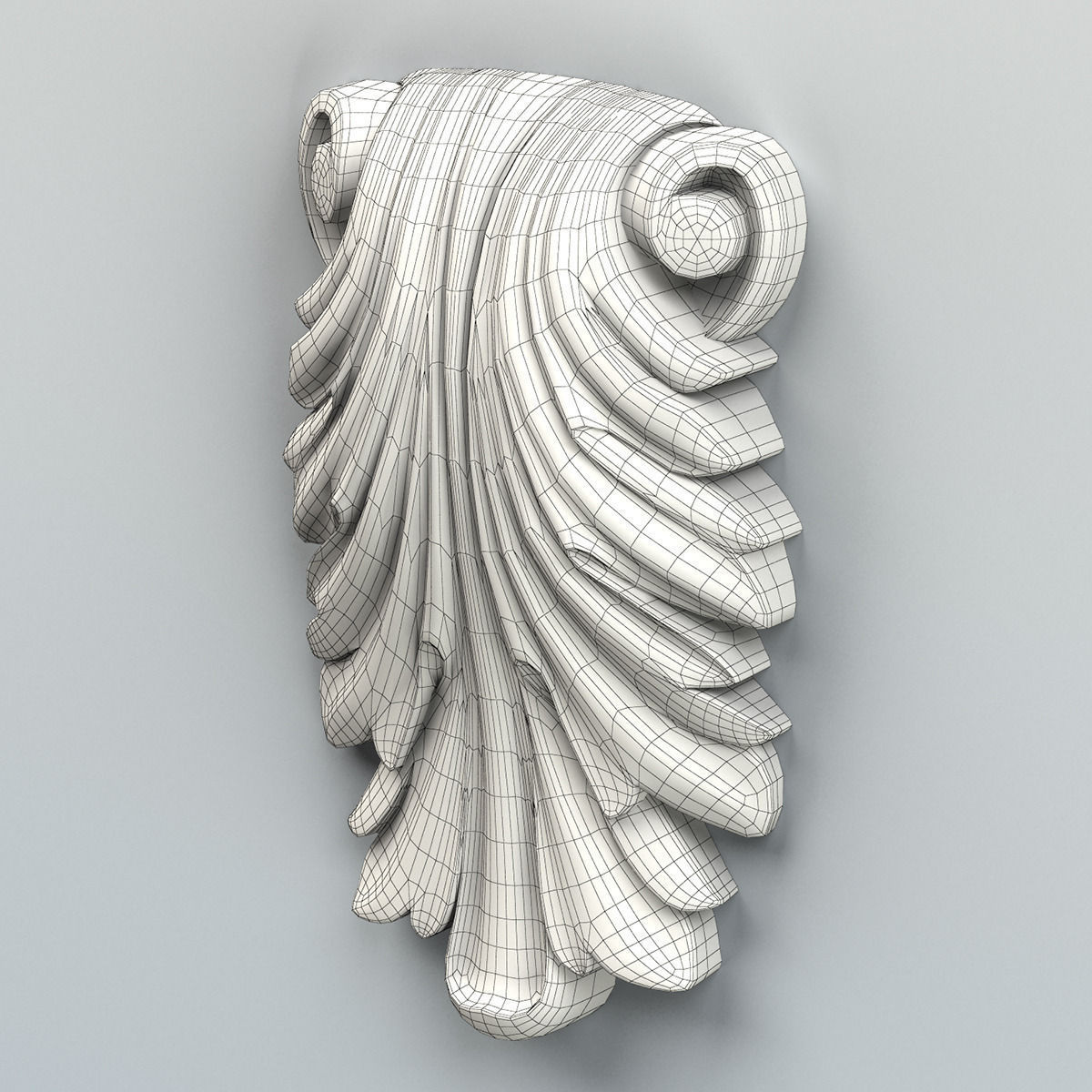 Carved decor vertical 007 3D model_6