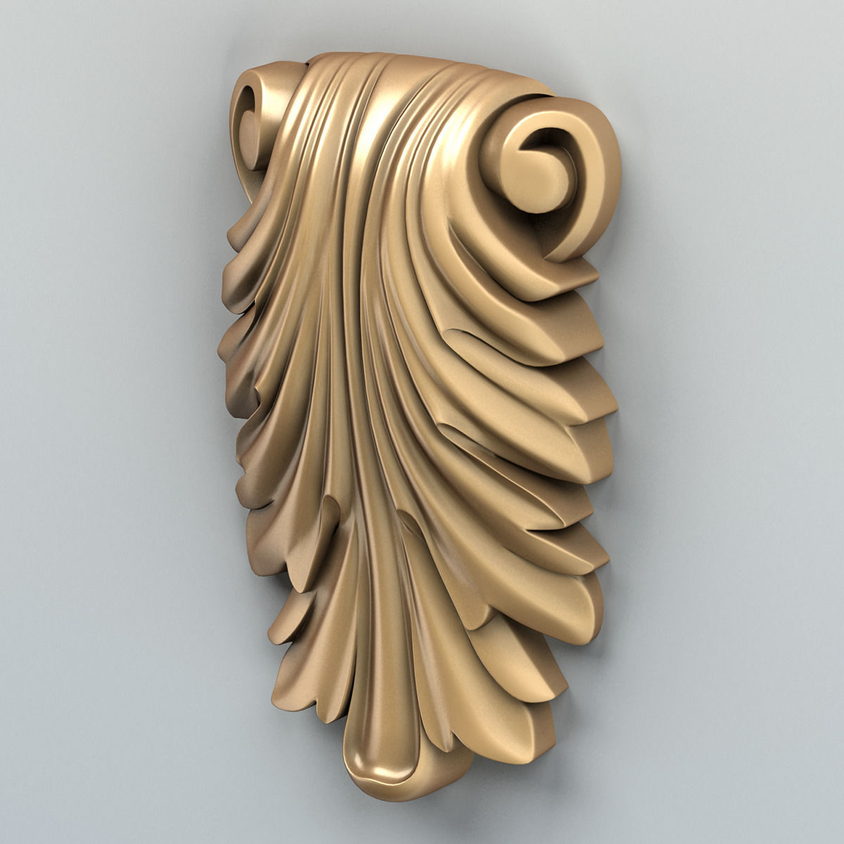 Carved decor vertical 007 3D model_2