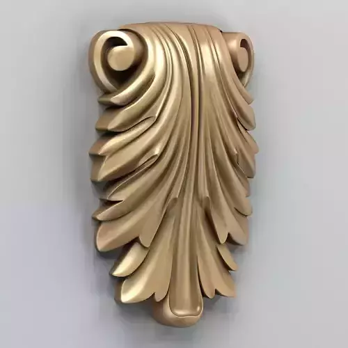 Carved decor vertical 007 3D model