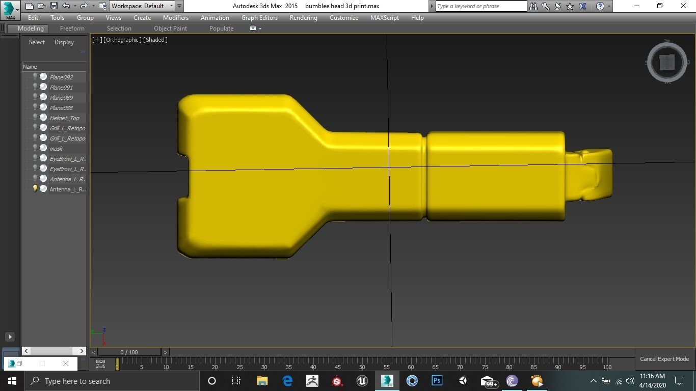 Bumblebee Head Model 3D print model_9