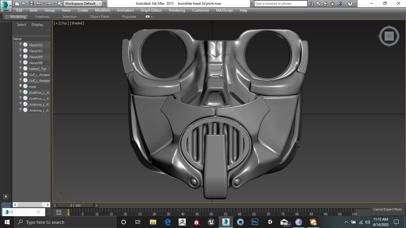 Bumblebee Head Model 3D print model_7