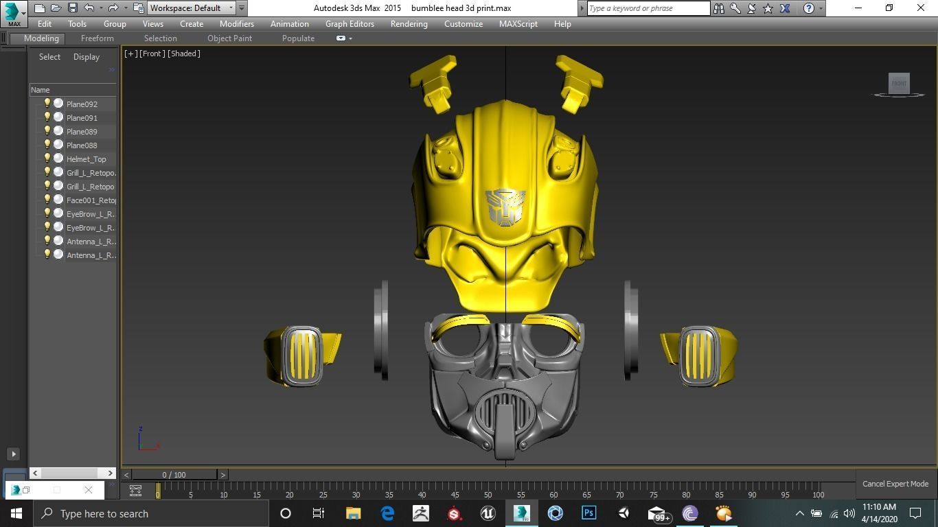Bumblebee Head Model 3D print model_5