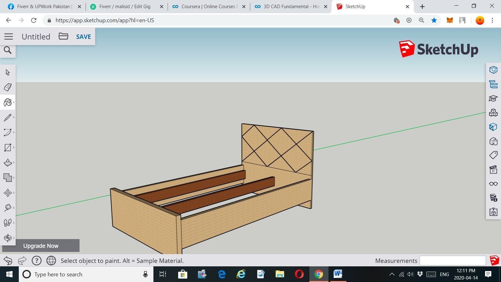 Single Bed Design 3D print model_2