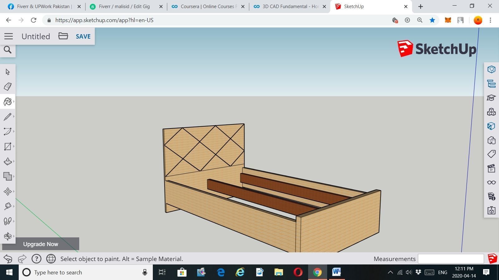 Single Bed Design 3D print model_1